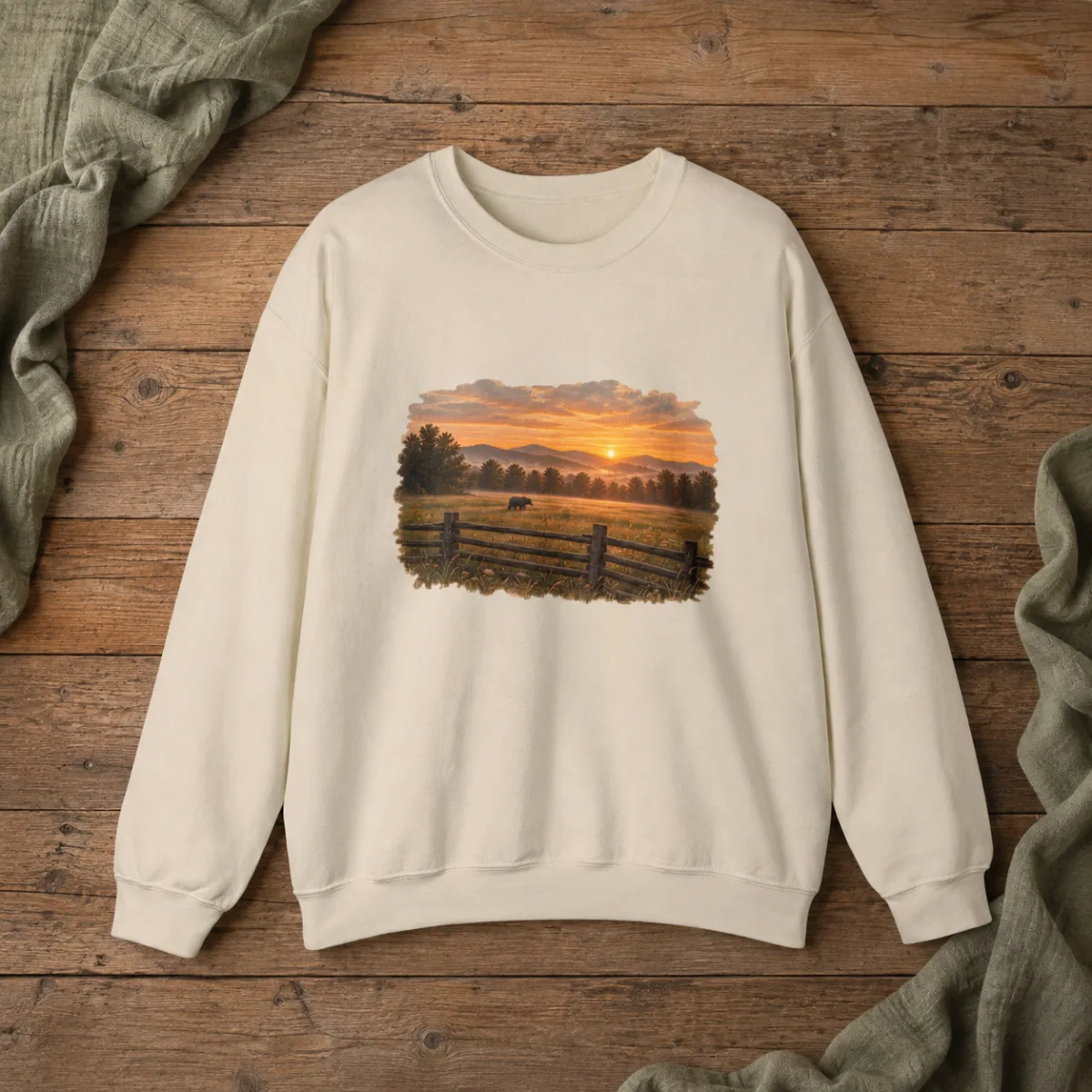 Cades Cove Sunrise Crewneck | Smoky Mountains Sweatshirt